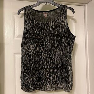 Easywear by Chico’s Leopard Print Style Sleeveless Shell Size 2 (M)